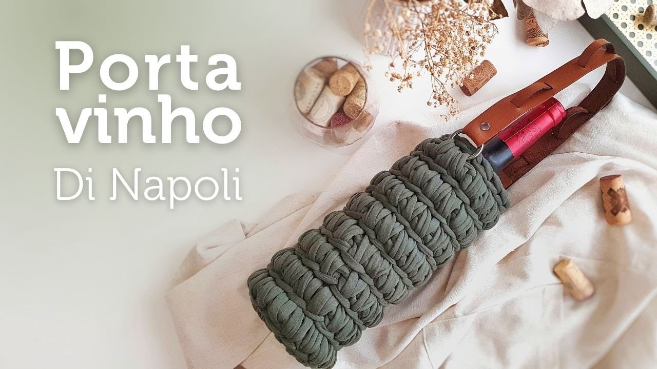 Porta vinho em crochê com fio de malha | por Ju quem fez