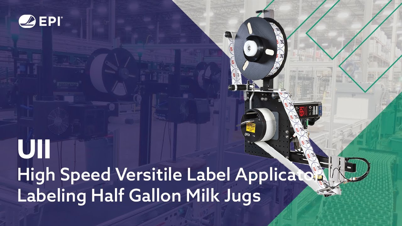 UII Labeler on Milk Jugs - Pressure Sensitive Labeling Machinery
