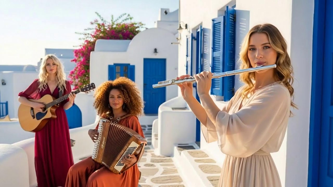 Golden Reflections by the Fountain | Cinematic Flamenco Guitar, Sax, Accordion & Flute