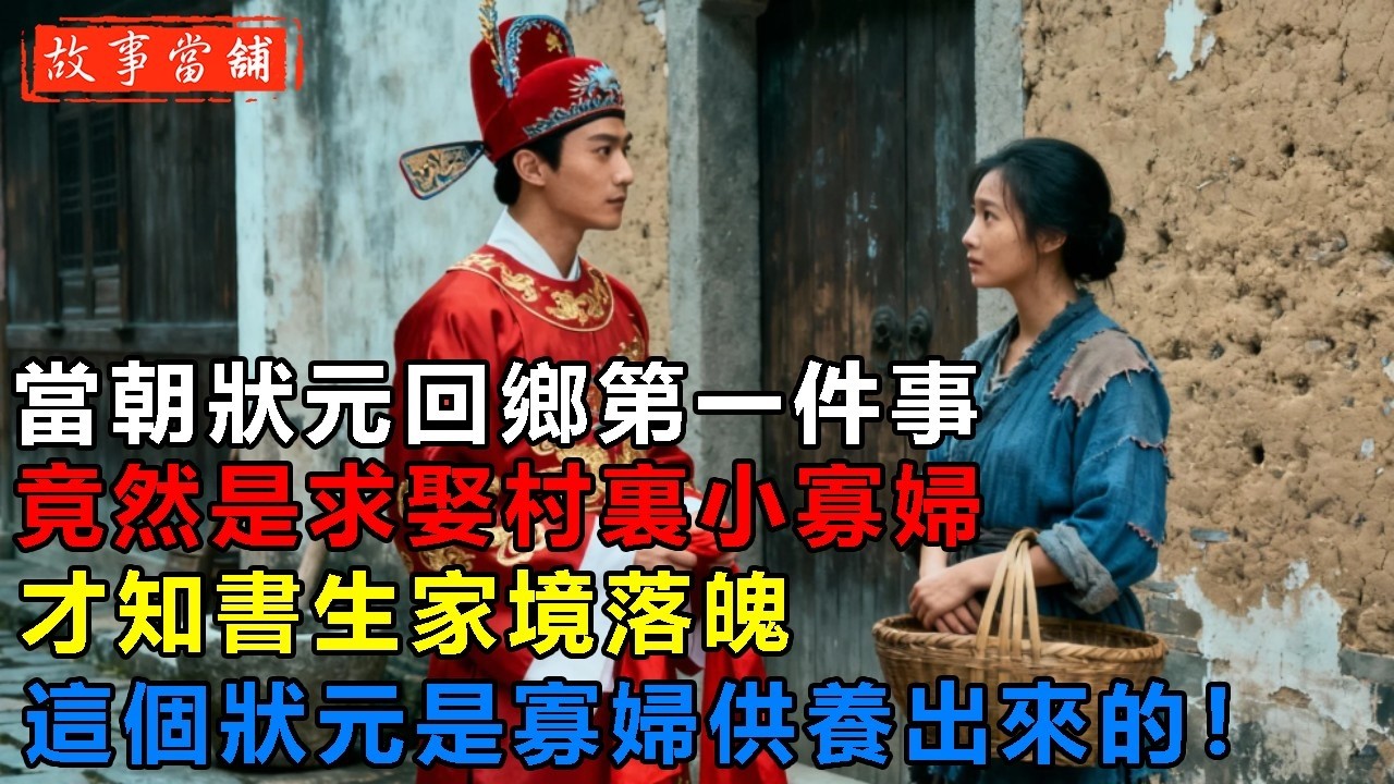 當朝狀元回鄉第一件事，竟然是求娶村裏小寡婦，才知書生家境落魄，這個狀元是寡婦供養出來的！| 民間故事 | 故事當舖