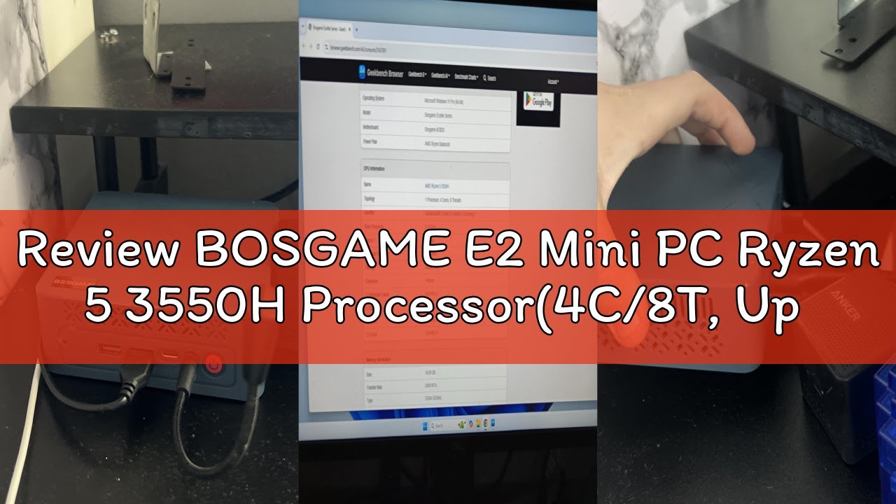 Review BOSGAME E2 Mini PC Ryzen 5 3550H Processor(4C/8T, Up to 3.7 Ghz) 16GB RAM 512GB NVMe SSD Mini