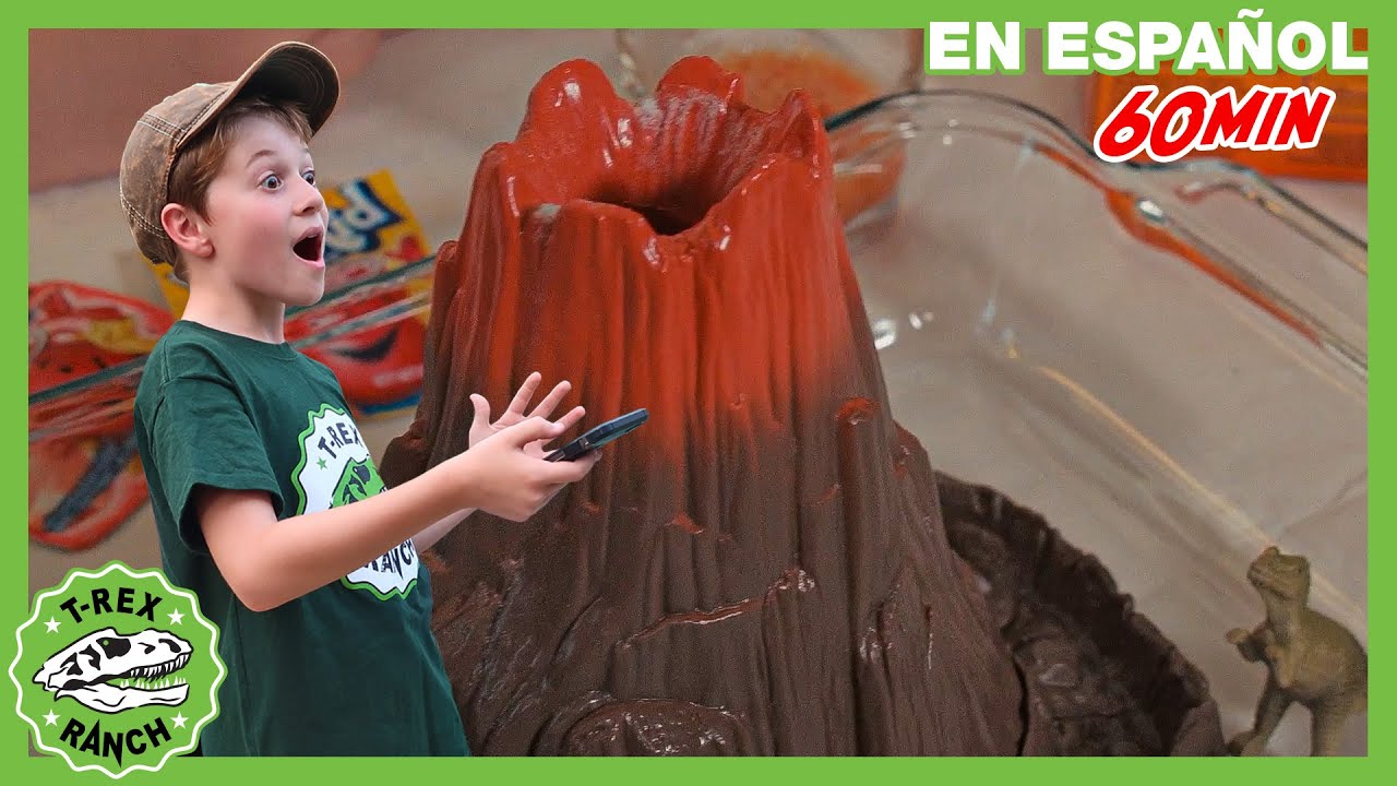 Hagamos un volcan con dinosaurios de jugetes🌋 | Videos de dinosaurios y juguetes para niños