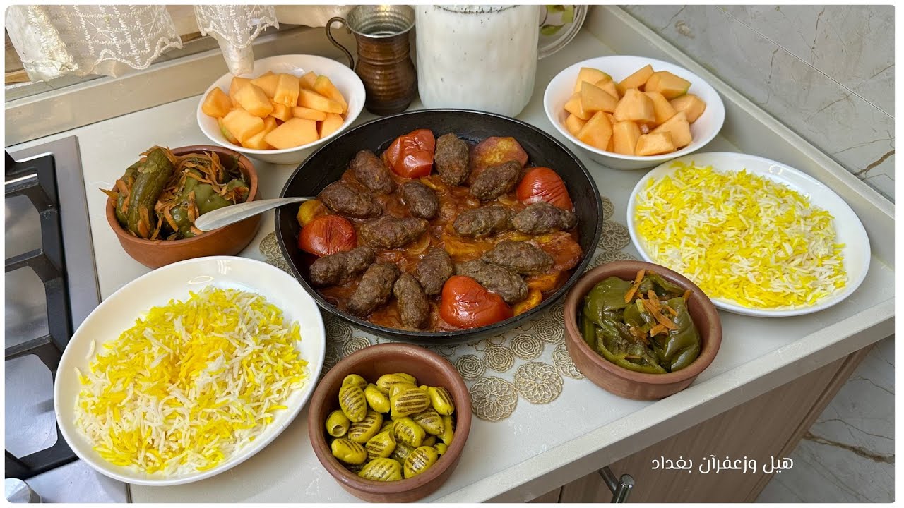 اليوم دللت عائلتي😋 بأطيب صينية كباب مشوي بدون فرن مع الرز النثري لونين #اكسبلور #طبخ #cooking 