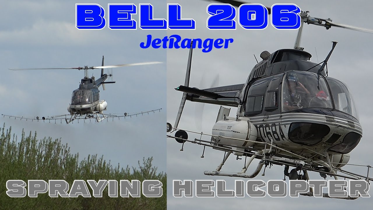 Bell 206B JetRanger helicopter spraying in California N2068A