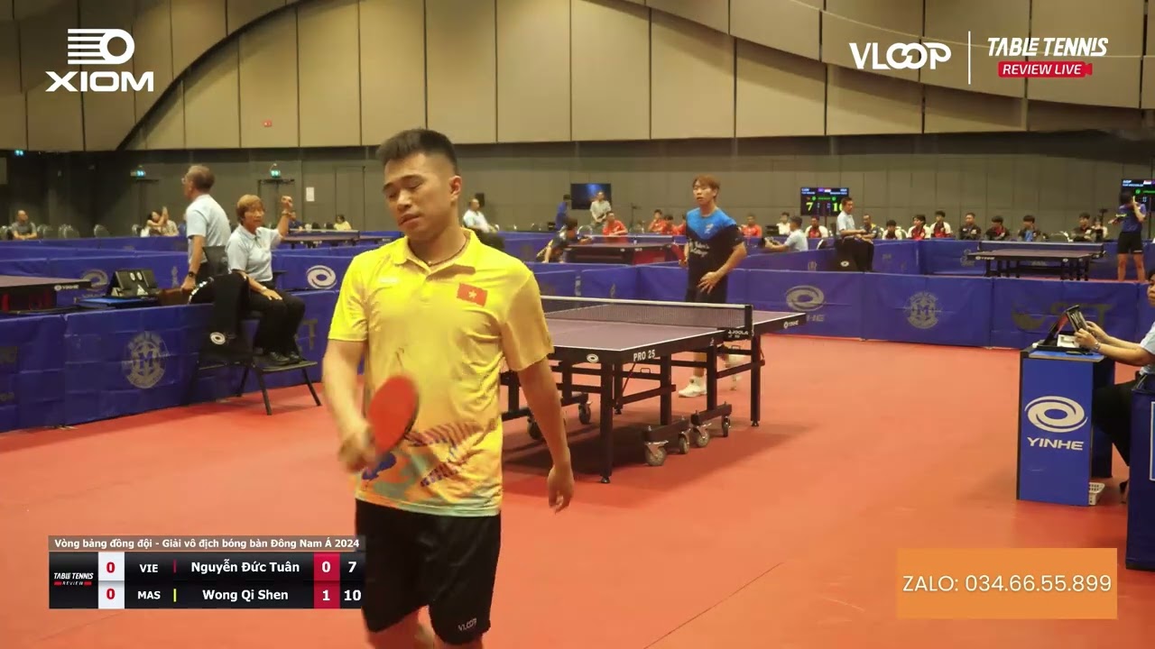 Nguyễn Đức Tuân vs Wong Qishen | Đồng đội vòng bảng | Giải Vô địch bóng bàn Đông Nam Á 2024