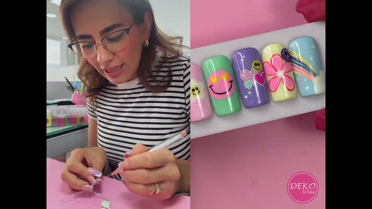 Decoración de uñas con pintura acrilica♥ Deko Uñas - Nail art