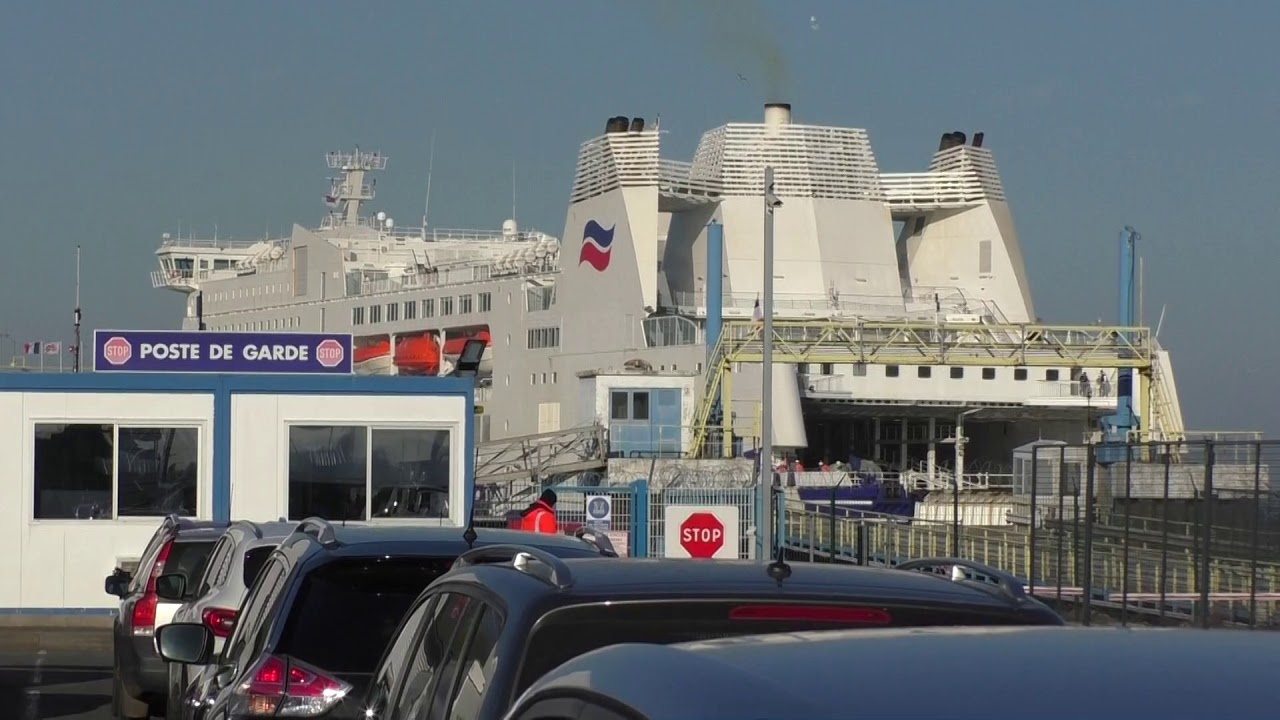 Driving On Board Brittany Ferries MV Mont St Michel, 14150 Ouistreham, Caen, Normandy, France