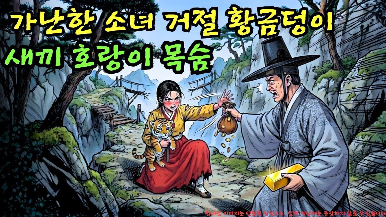 👉 거상(巨商)이 내민 황금덩이를 거절하고 새끼 호랑이의 목숨을 택한 가난한 소녀… 이 선택은 과연 위험하지 않을까? | 야담 |옛날이야기 |민담 |전설 | 설화