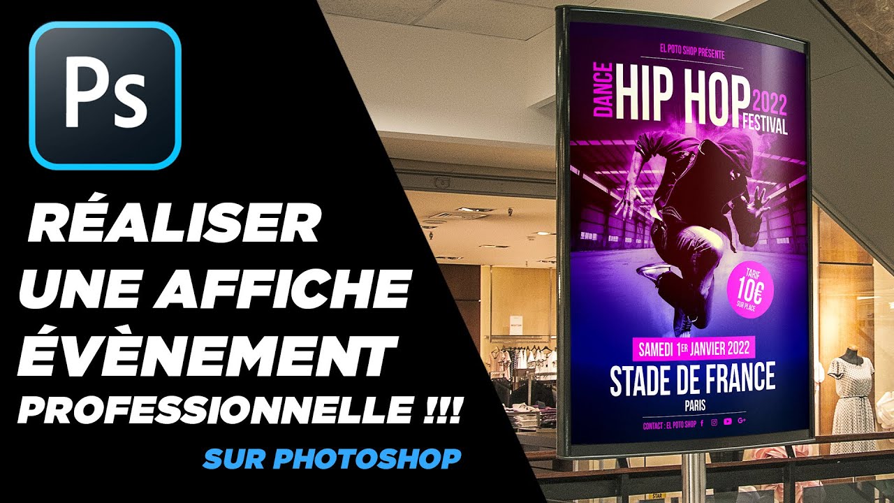Créer une affiche publicitaire professionnelle sur Photoshop #photoshop #tutoriel
