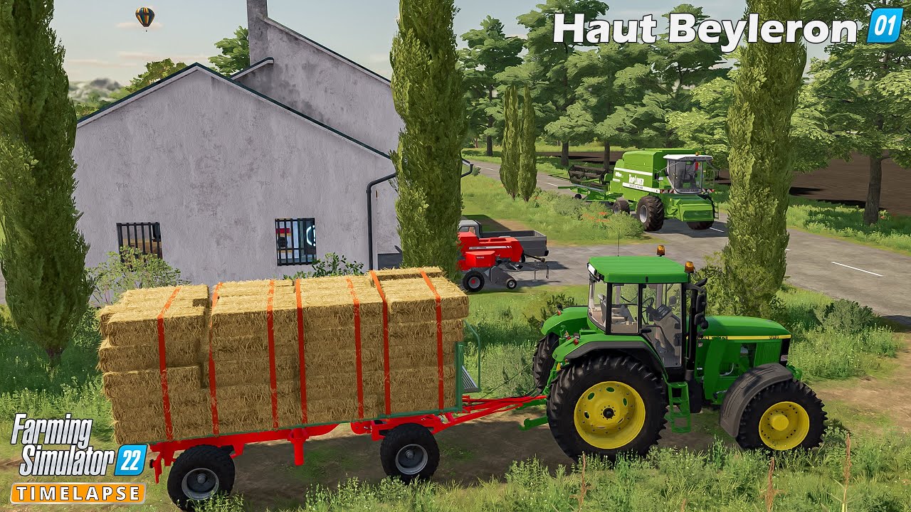 Farming Simulator 22🔸Haut-Beyleron #01🔸Начинаем с нуля. Уборка рапса и овса. Прессование соломы.