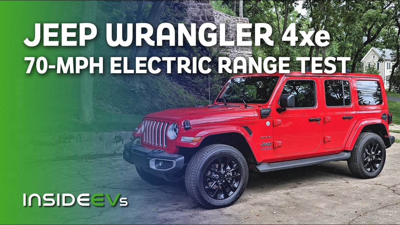Тест запаса хода электромобиля Jeep Wrangler 4xe 70 миль в час