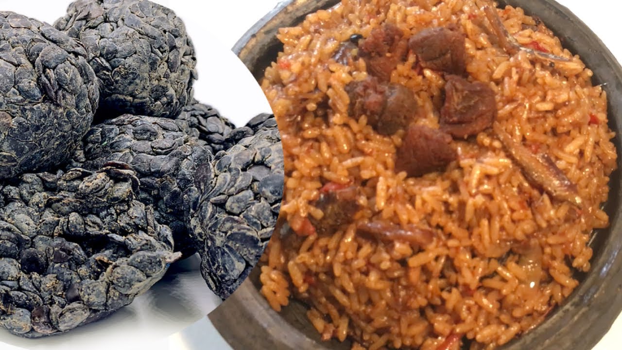 How To Prepare Dawadawa (African locust beans) Jollof Rice || Village style cooking. Healthy eating