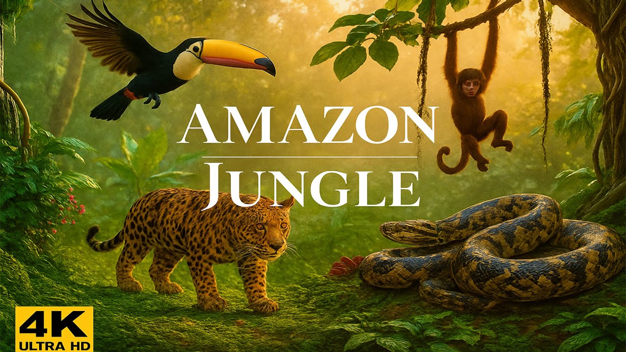 Amazon Jungle 4K | Rare Birds, Monkeys & Wildlife | Relaxing Nature Sounds