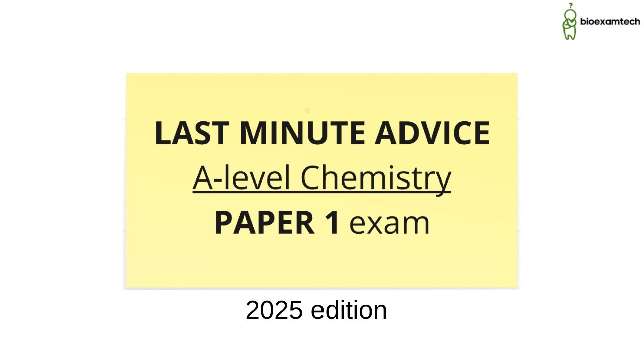 last minute ADVICE before PAPER 1 CHEMISTRY (by a past A* student)