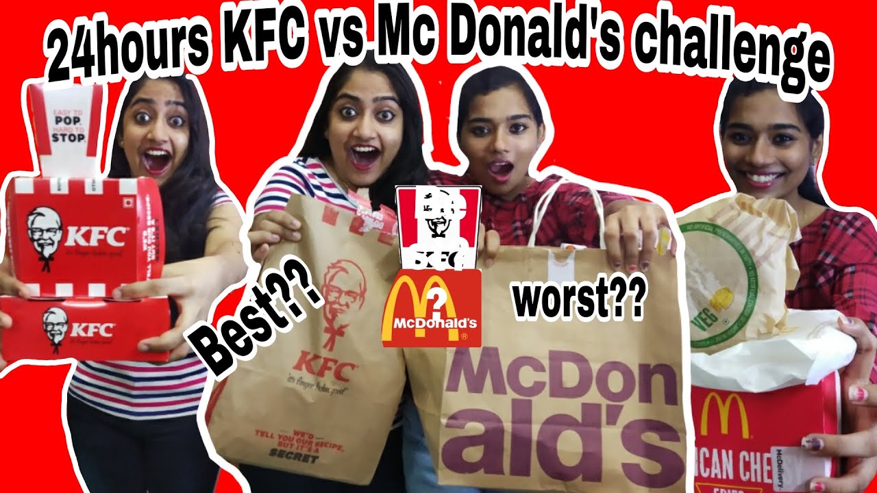 We only ate **KFC Vs MC DONALD's** for 24HOURS challenge [TAMIL] | It's me Nandy