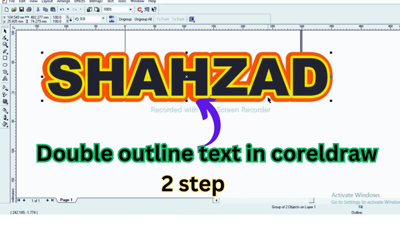 Add Double outline text in coreldraw|coreldraw tutorial|