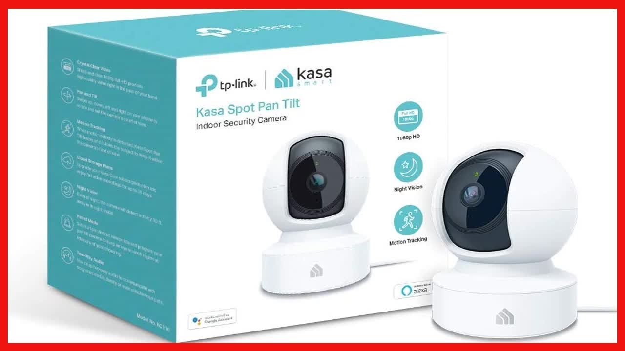 Kasa Smart KC110 Dome Indoor Security Camera by TP-Link, 1080p HD Smart Home Pan