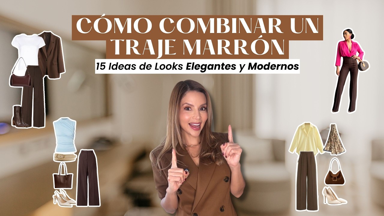 CÓMO USAR LA TENDENCIA DEL MOMENTO, Traje marrón, como toda una experta