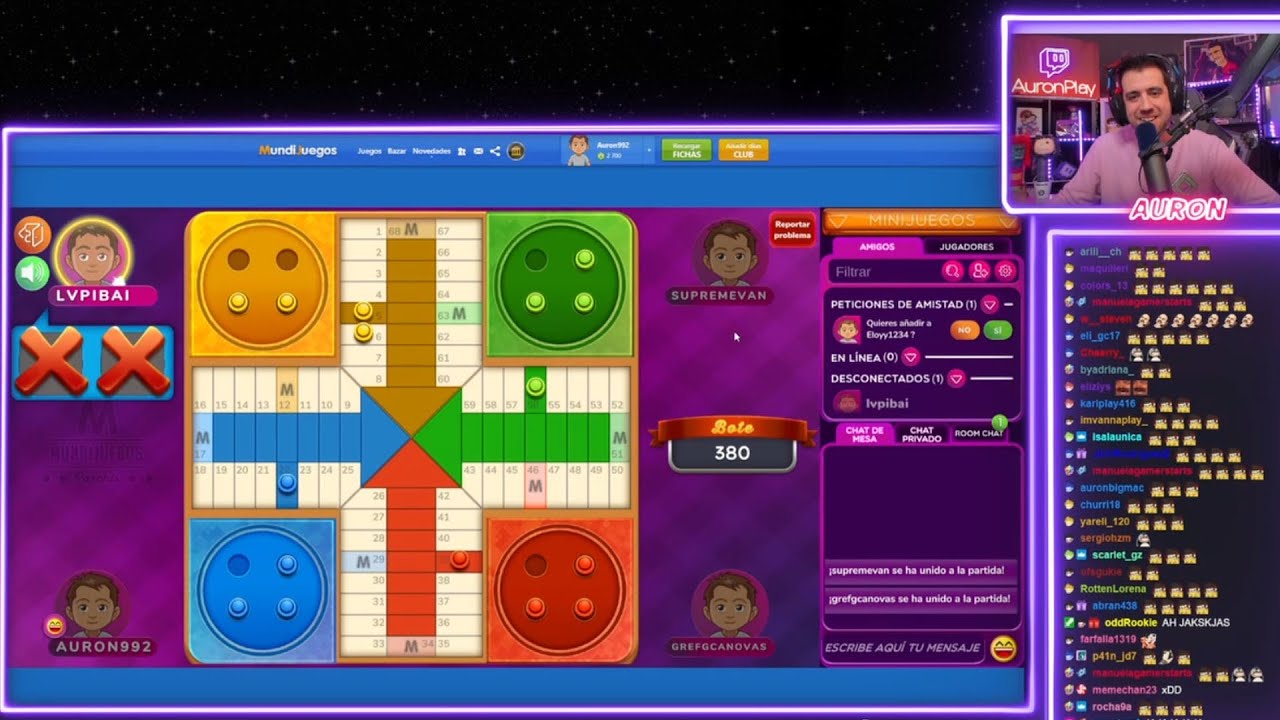 QUIEN SERA EL MEJOR? AURON JUEGA PARTIDA DE PARCHIS CONTRA RUBIUS, IBAI Y GREFG