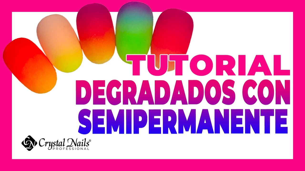 TUTORIAL DEGRADADO SEMIPERMANENTE  ❤️💜💙💚DECORACION UÑAS TECNICA OMBRE