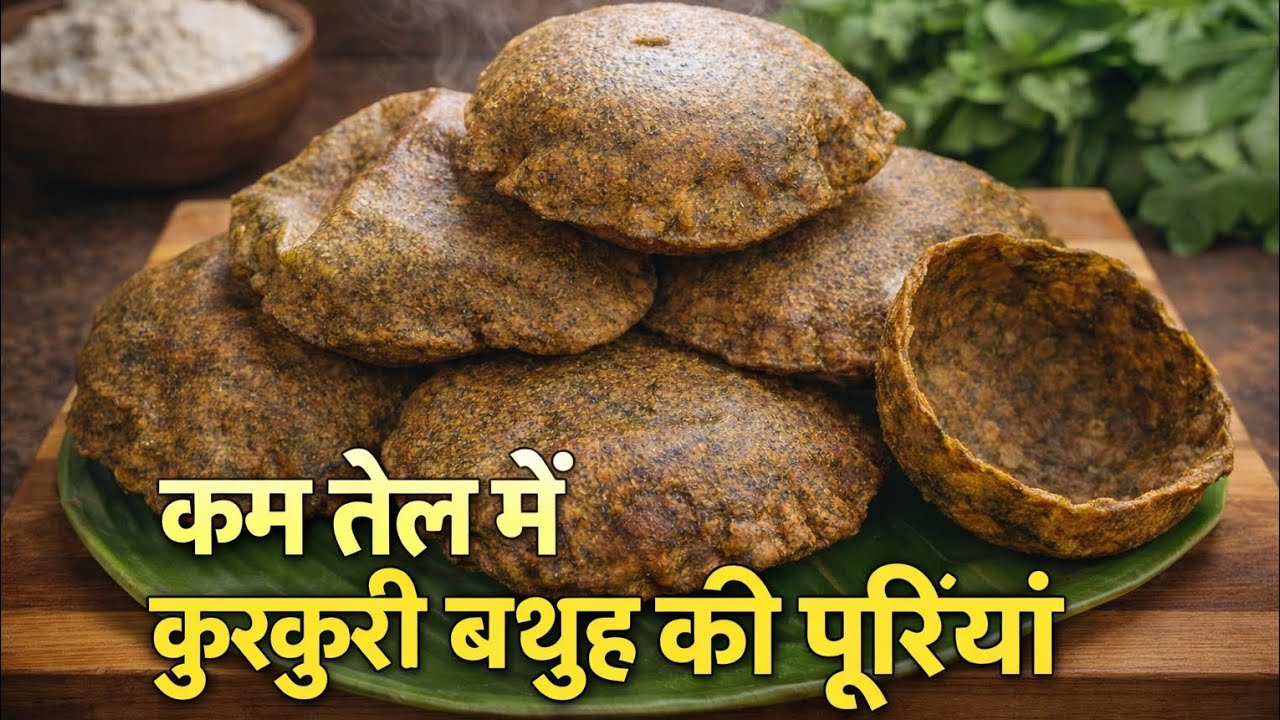 🌿 हेल्दी और कुरकुरी बथुए की पूरियां | सर्दियों की खास रेसिपी | #gharkakhana #yummyhealthyfood #video