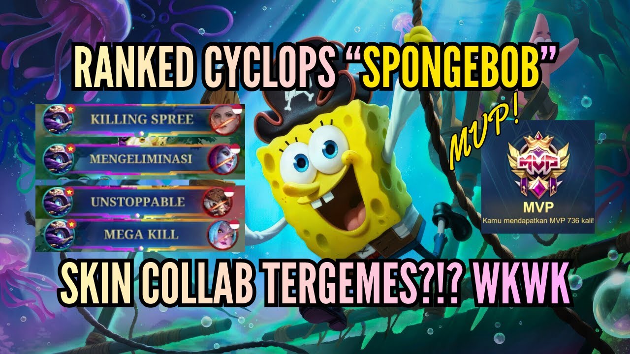 PUSH JADI SERU BANGET PAKAI SKIN COLLAB INI | MLBB X SPONGEBOB