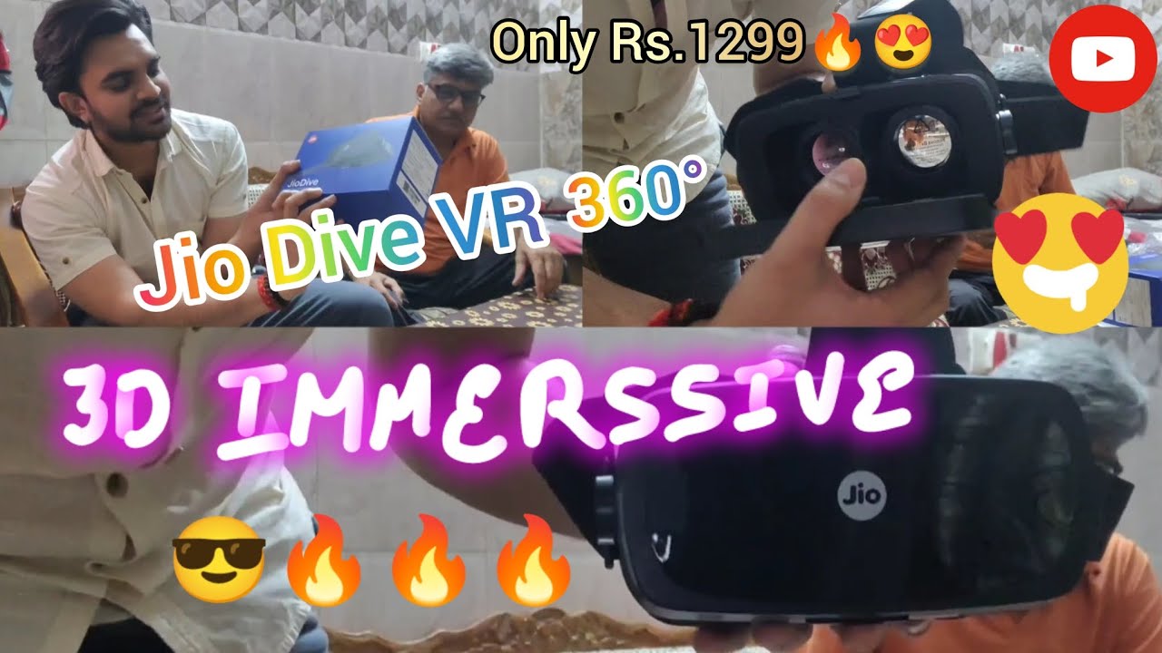 jio dive vr headset unboxing 😍 and first experience😎 immersive 3D😶&zwj;🌫️ and 360&deg; view like 100