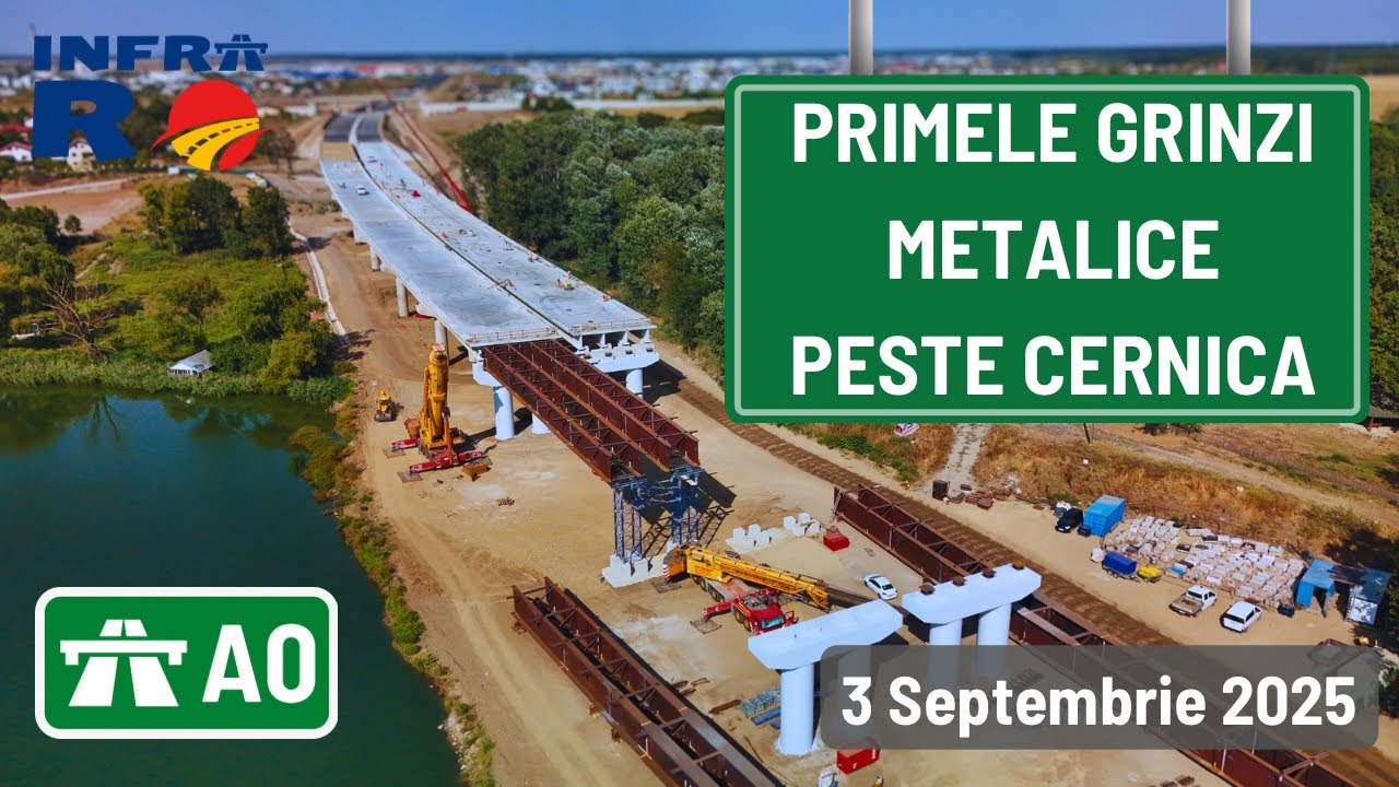 🛣️Autostrada A0 Nord – Lot 4 (UMB) | Primele grinzi metalice peste Lacul Cernica🏗️ #A0Nord #Lot4 #a0