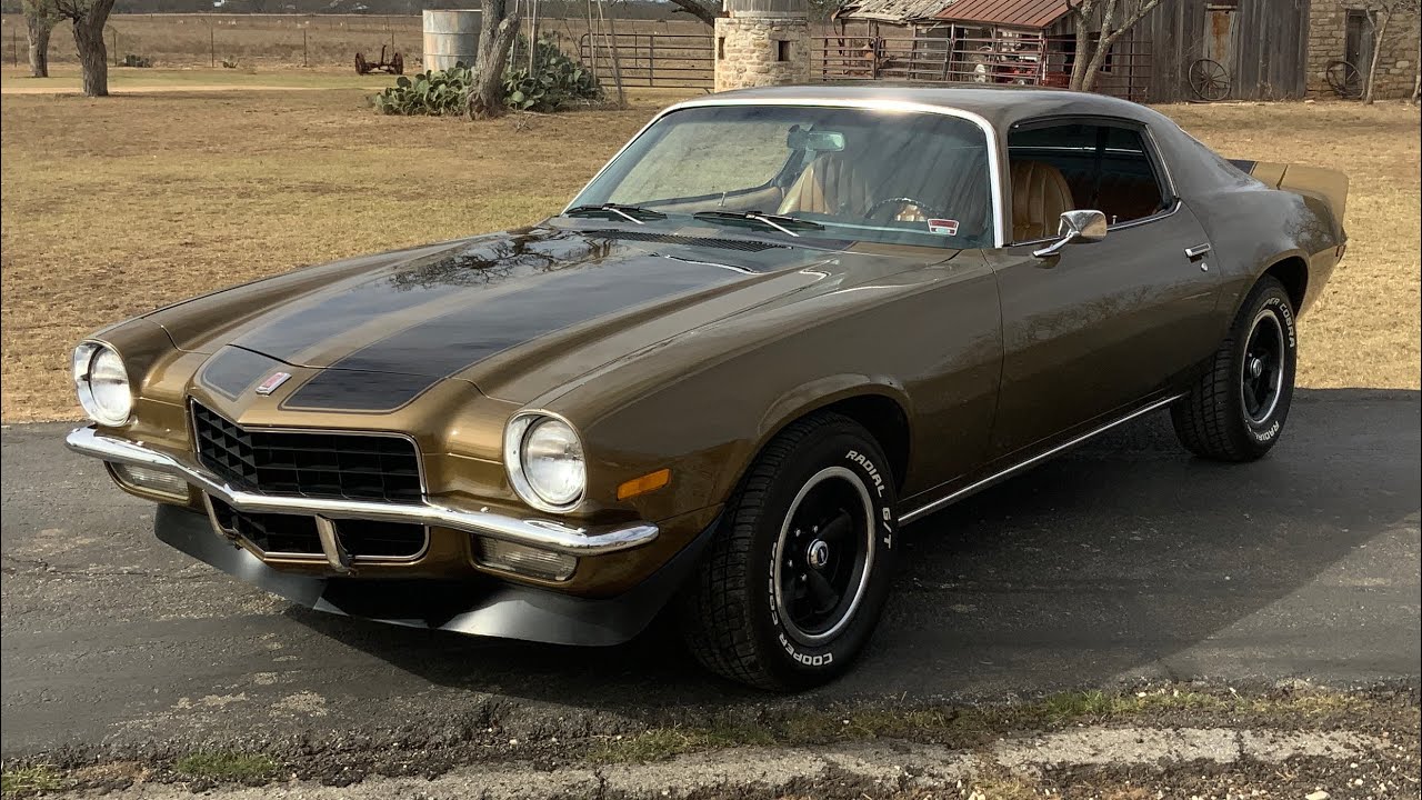 1972 Chevrolet Camaro 350ci V8 TH350 Auto PS Factory AC Rare Golden Brown Fresh Paint