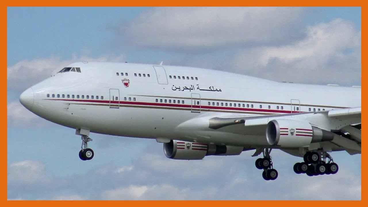 ✈️ Bahrain VIP Boeing 747-400 landing at Hamburg Airport ✈️