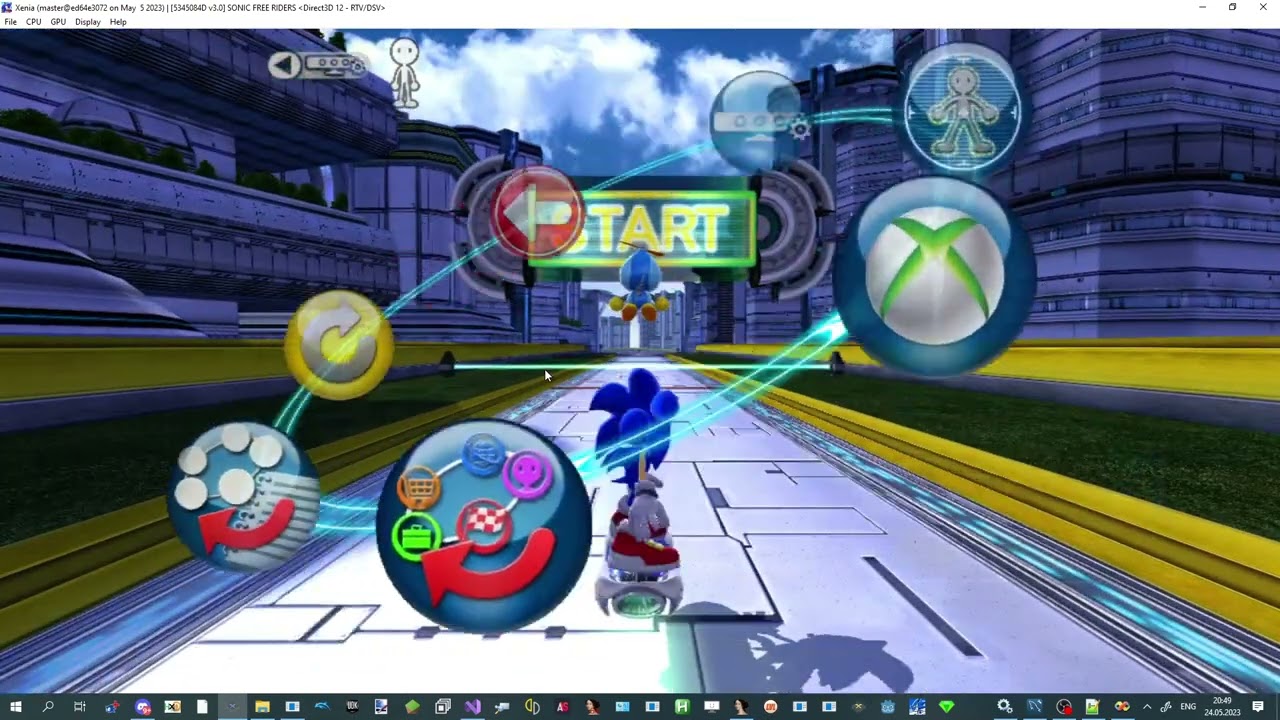 Sonic Free Riders | Xenia | No Kinect Patch Test | Mod
