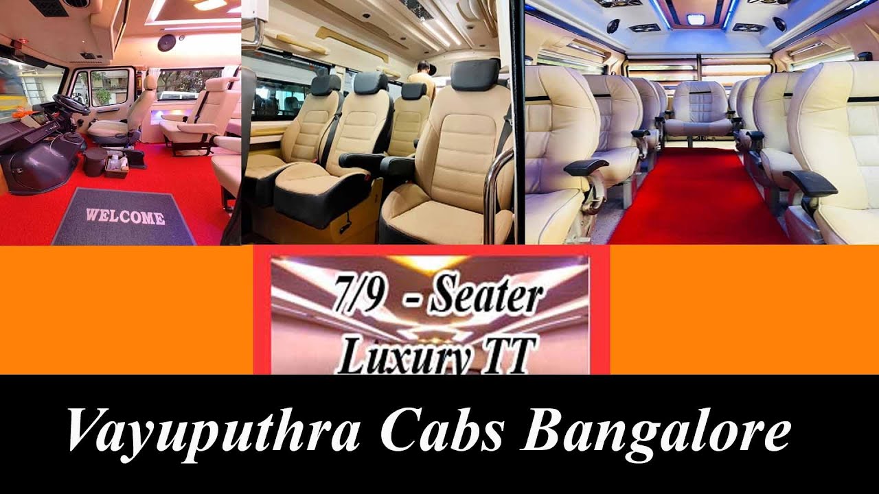Luxury tempo traveller rental Bangalore | Vayuputhra Cabs | 7,8 and 9 seater