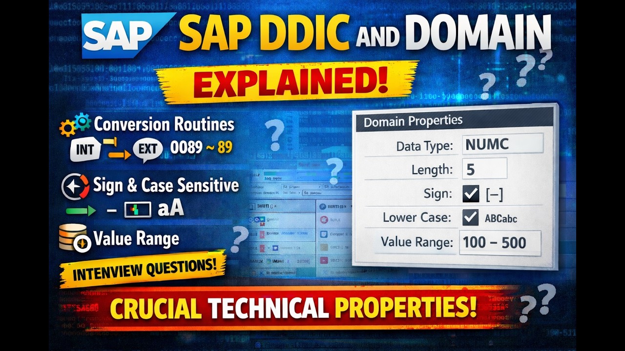 SAP ABAP DDIC & Domain Explained:  Technical Properties, & Interview Questions | SAP ABAP #14