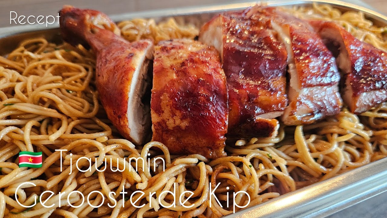 🇸🇷 Surinaamse/Javaanse Tjauwmin Geroosterde Kip maken| chowmein chicken recipe|