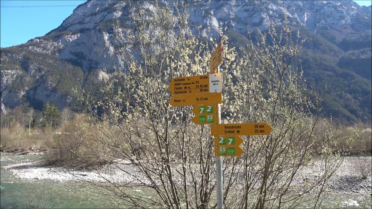 Travel from Erstfeld to Altdorf in Canton Uri, Switzerland