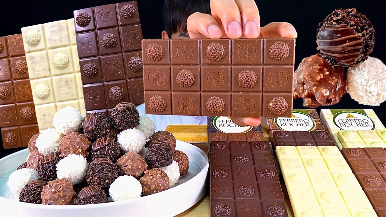 ASMR 페레로로쉐 밀크 화이트 다크 판초콜릿 페레로로쉐 컬렉션 먹방! Ferrero Rocher Milk White Dark Chocolate Collection MuKBang!