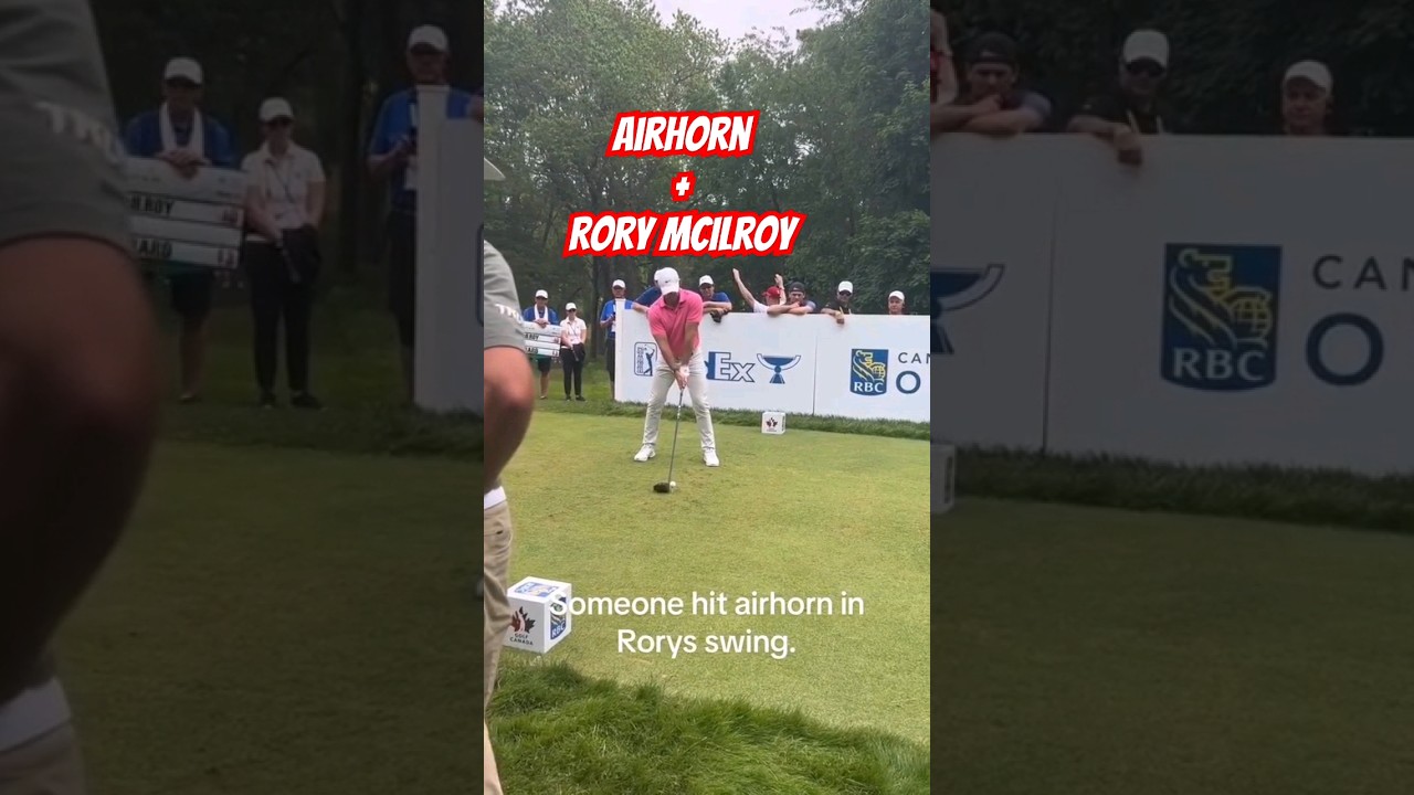 Rory McIlroy Gets Air Horn Blown In Swing #rorymcilroy #airhorn #golfswing #golf #pga  #progolfer
