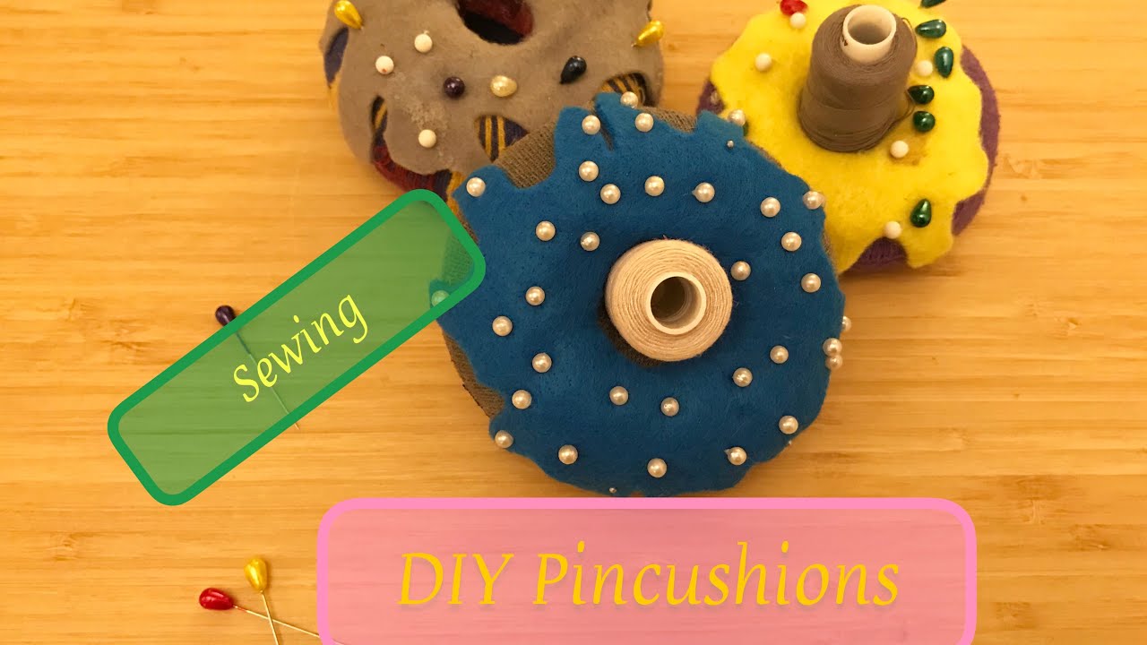 Pin cushion | DIY pin and spool holder | diy donut | sewing | get organized