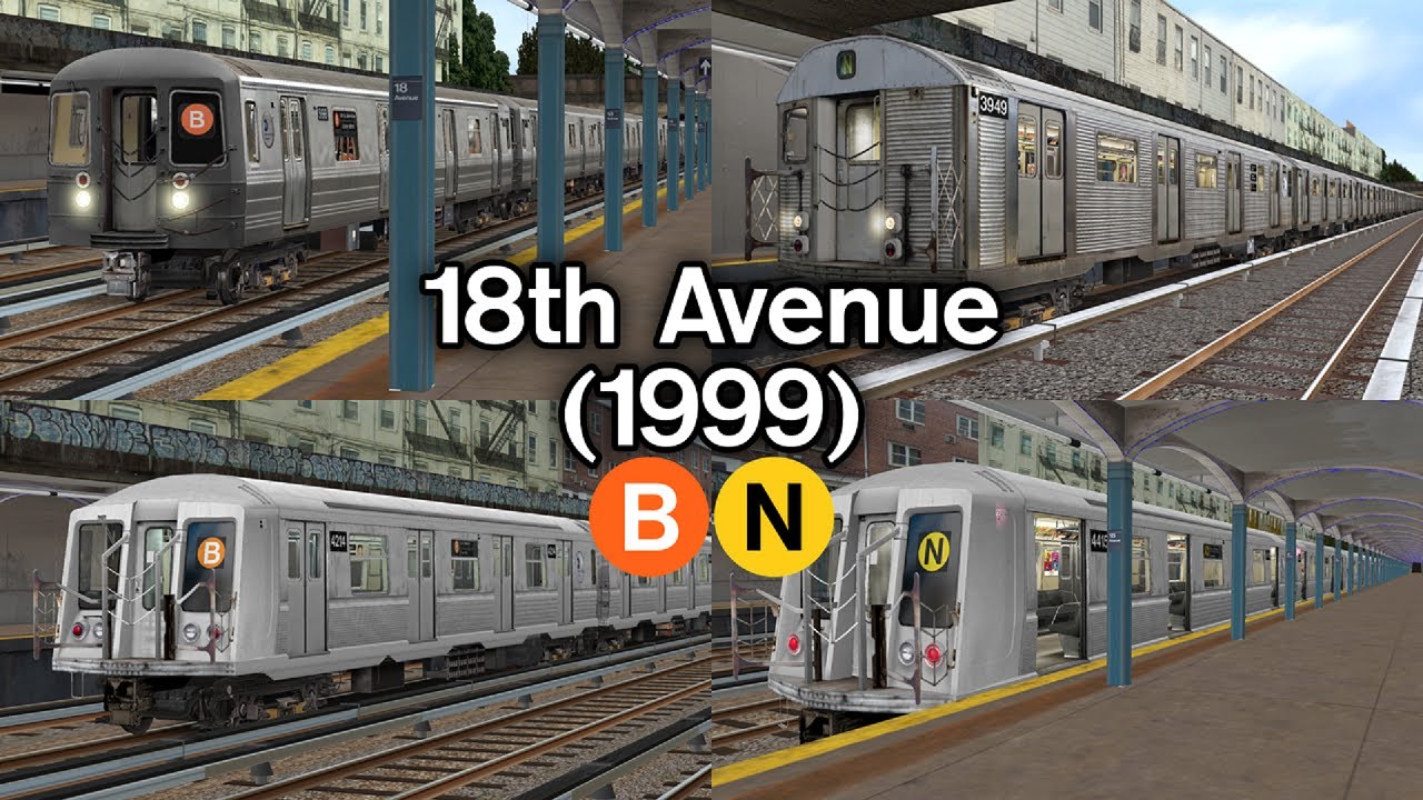 OpenBVE Virtual Railfanning: B and N Trains at 18th Avenue (1999)