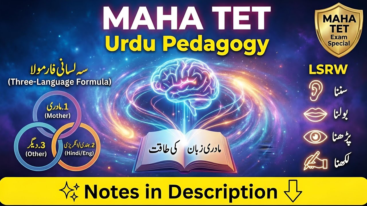 MAHA TET 2026 |Day 07: Urdu Pedagogy Start! | Three-Language Formula & LSRW Skills