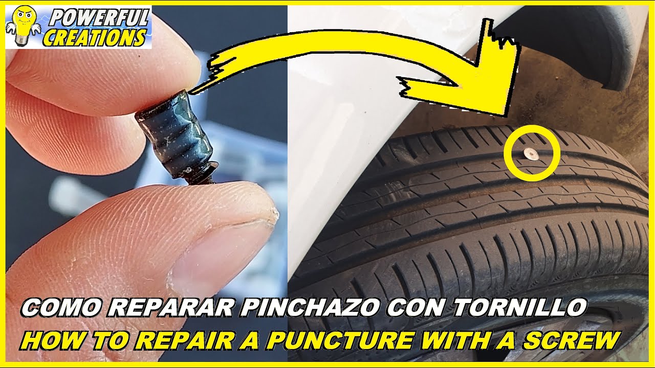 🚗Como REPARAR Pinchazo en Rueda con un Tornillo 🚗How to REPAIR a Puncture in a Wheel with a Screw
