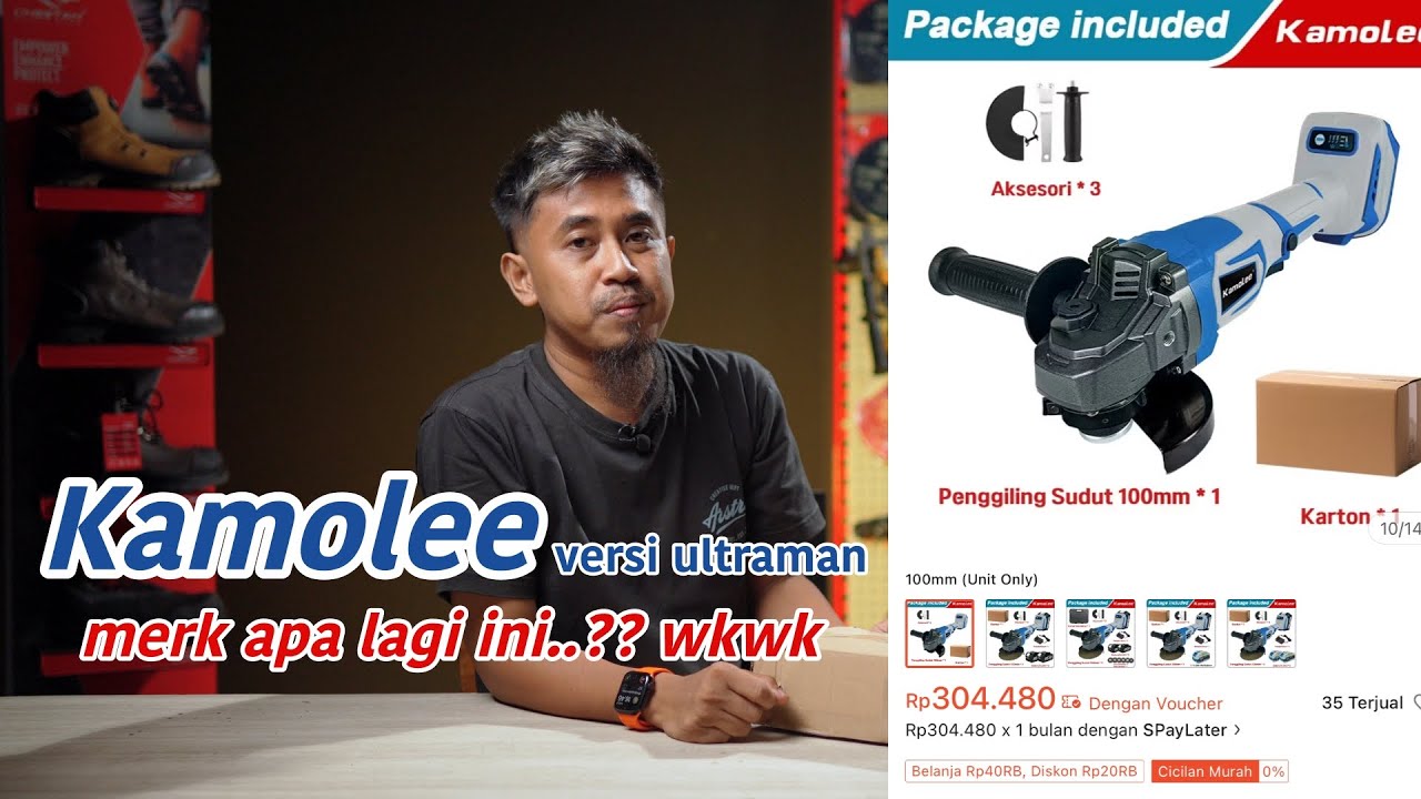 Lucu jg merknya..😂 gerinda cordless unit cm 300rb, emang bs apa? -KAMOLEE DGA504 CORDLESS GRINDER 4