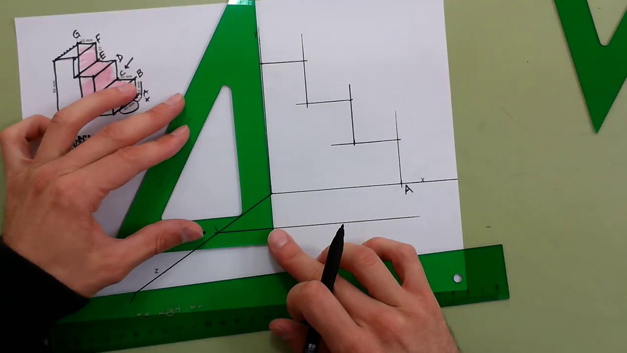 Escalera en perspectiva caballera