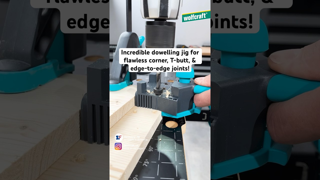 Perfect corner, T-butt, & edge-to-edge joints are a breeze with our Dowel Master! #woodworking
