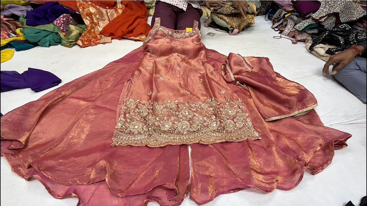 Chickpet Bangalore wholesale party wear shararas||Single pieces courier available 