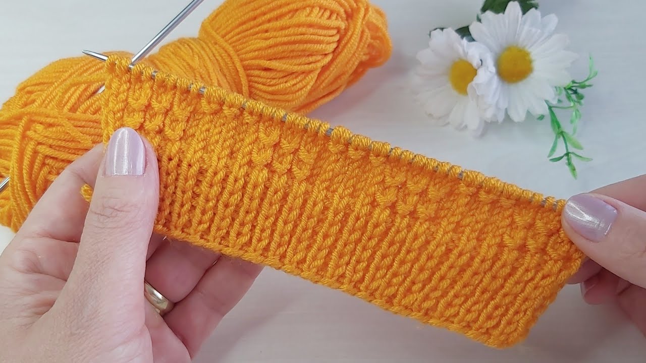 İki şiş kolay örgü model anlatımı ✅crochet knitting