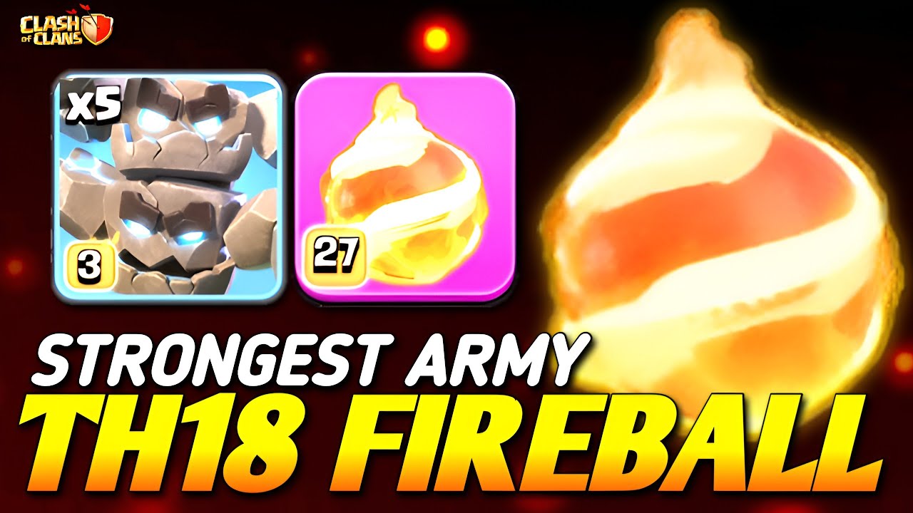 The STRONGEST Army in Clash of Clans! 🔥 TH18 Meteor Golem Fireball Attack (TH18 Strategy) 