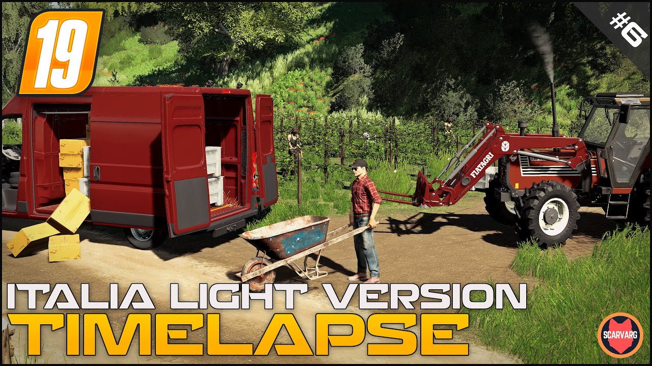 Selling Grapes & Eggs, Spreading Lime ⭐ FS19 Italia Light Version Timelapse