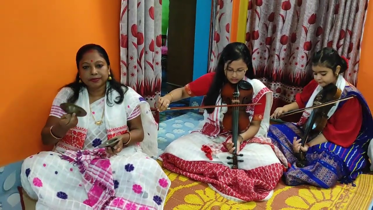 Cover By Bipul Das and Team. Bor geet kampita madhab on violin.