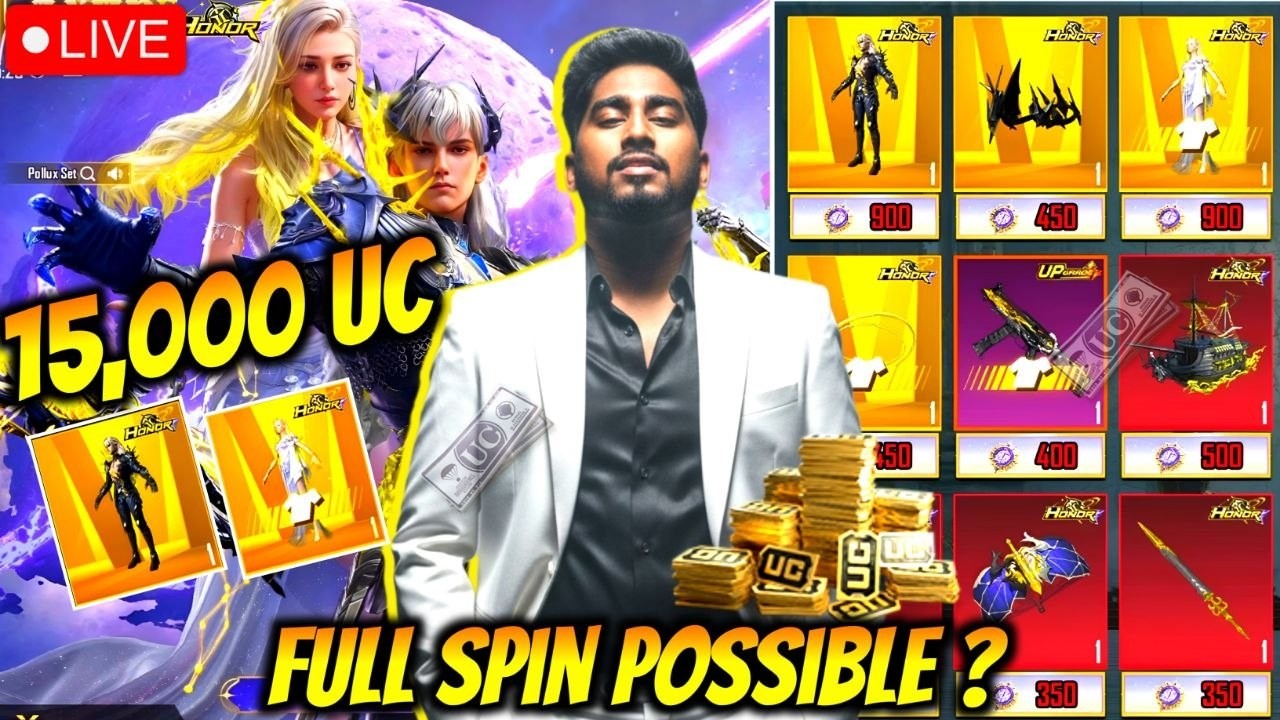 🔴 FULL HONOR 15,000 UC 😱 | OPENING NEW HONOR LUCKY SPIN | BGMI HONOR LUCKY SPIN  | TYSON IS LIVE